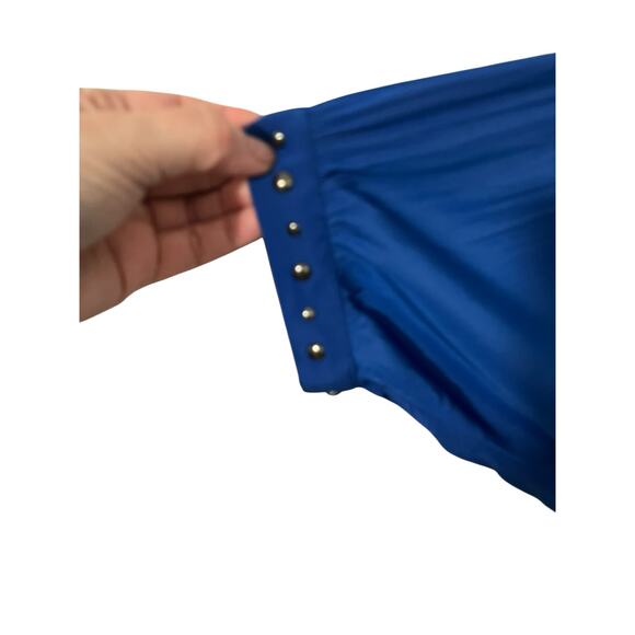 Chicos Blue Embellished 3/4 Sleeve Blouse – Size 10 (NWT) - Picture 4 of 8